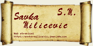 Savka Milićević vizit kartica